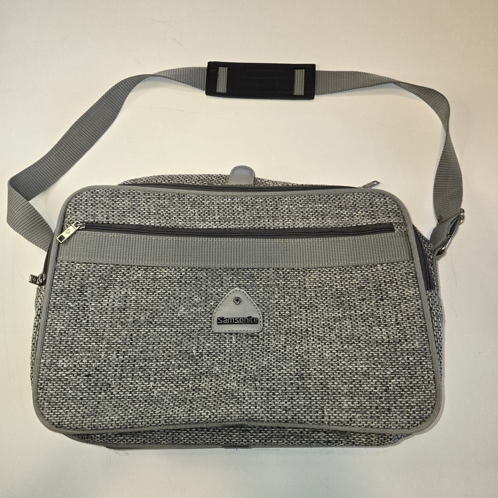 Samsonite Profile Tweed 1987 Gray Shoulder Bag Carry‎ On Small Suitcase